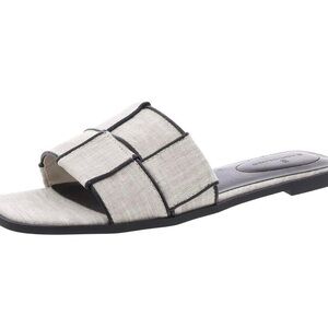 Bandolino Vanelli Padded Insole Grey Black Woven Slide Sandal Size 5.5